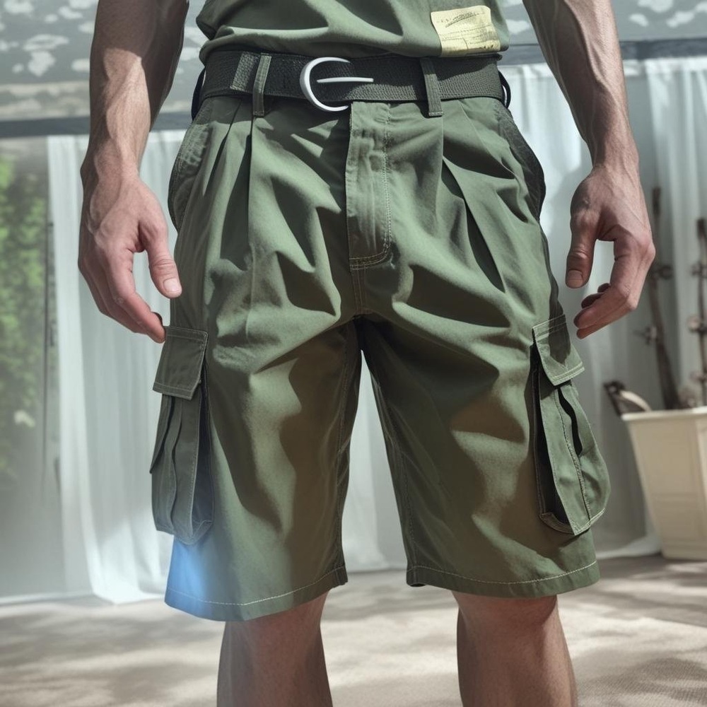 Olive Green Cargo Shorts